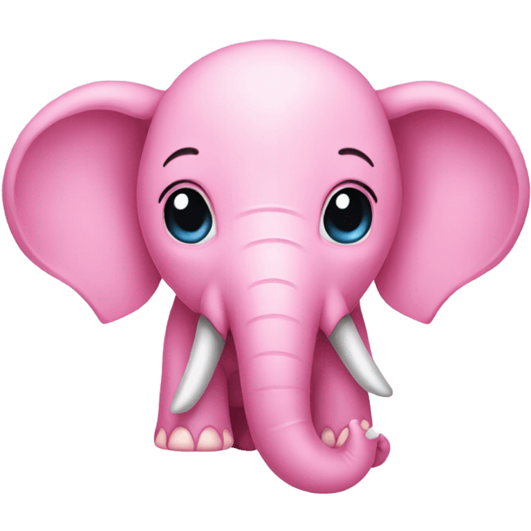 Pink elephant with pink ribbons on its ears emoji