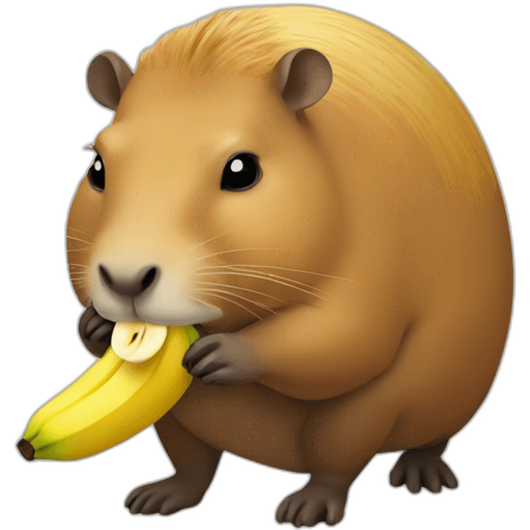 Capybara eating banana emoji