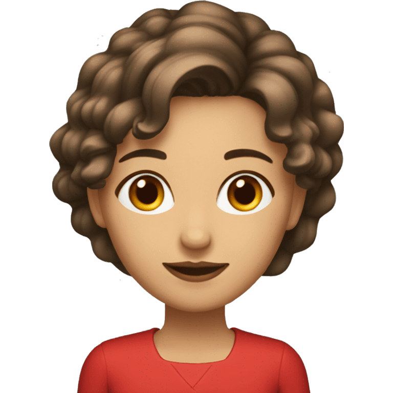 Mujer con pelo corto y rojo cobrizo emoji