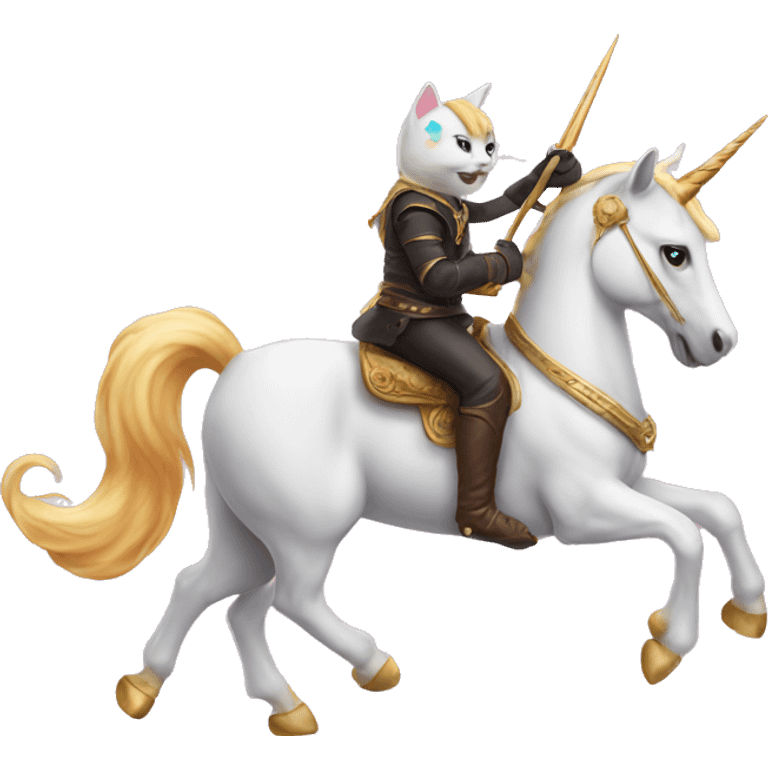 cat riding unicorn emoji