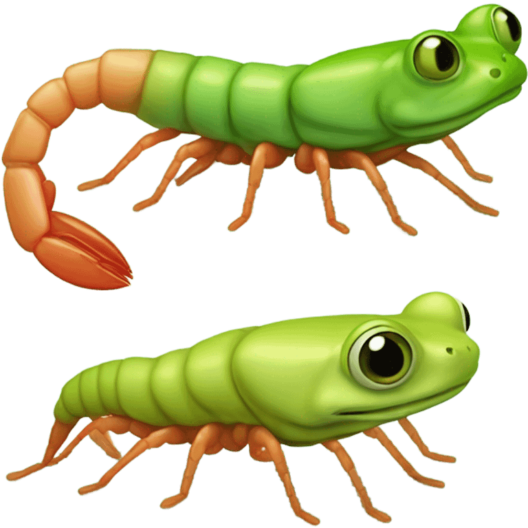 shrimp and a frog emoji