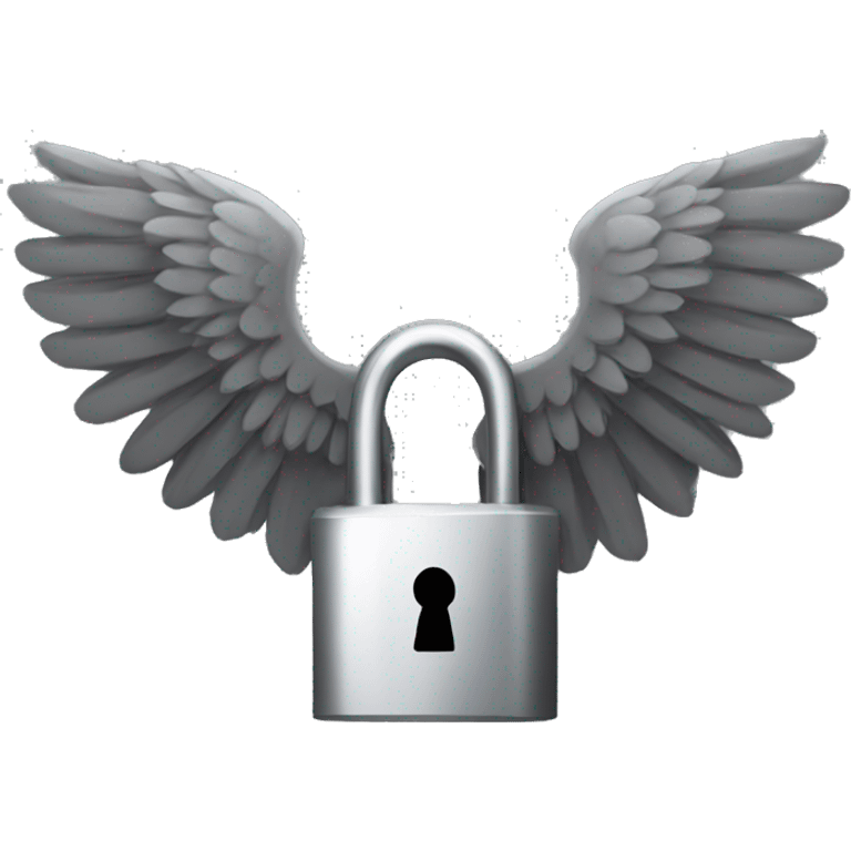 a lock with wings and muscular arms emoji