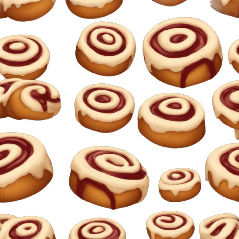 Cinnamon roll with dark red icing  emoji