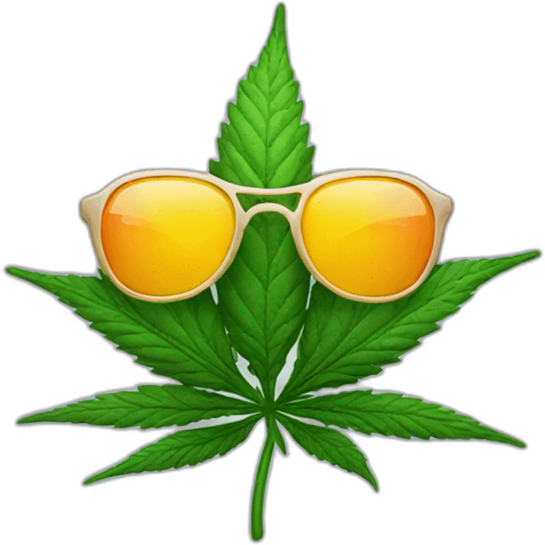 Cannabis bud in sunglasses emoji