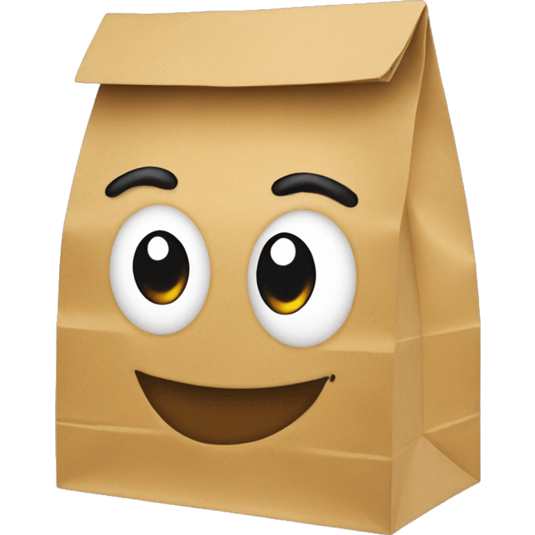 red paper lunch bag simple emoji