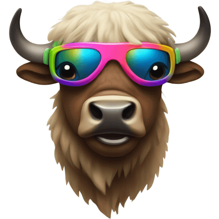 A buffalo celebrating with ski goggles on  emoji