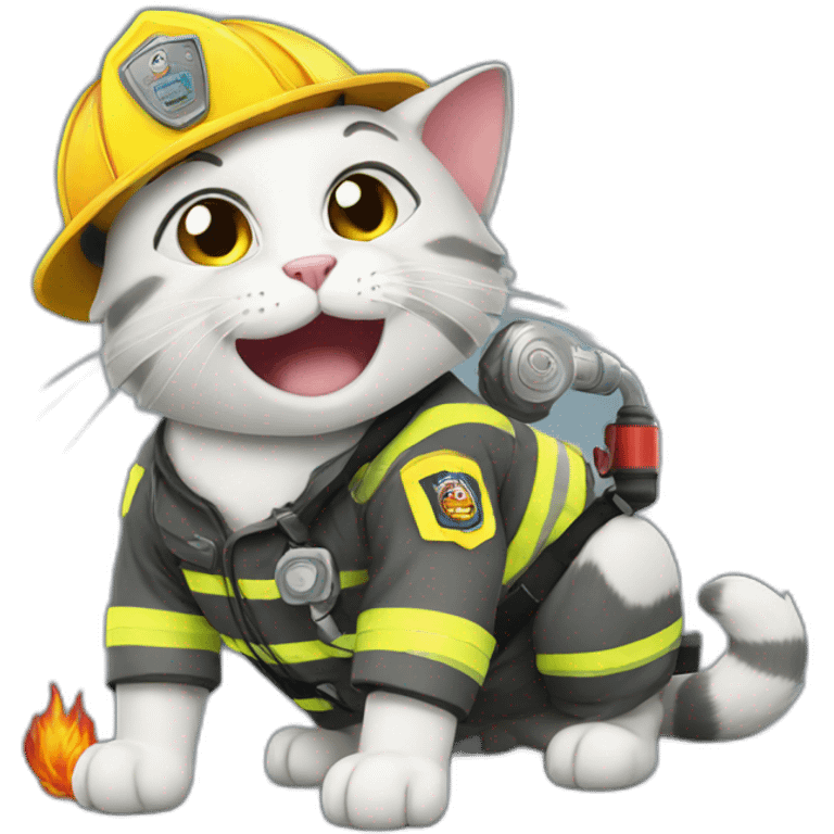 Firefighter cat emoji