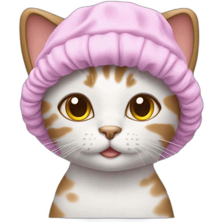 cat in shower cap emoji