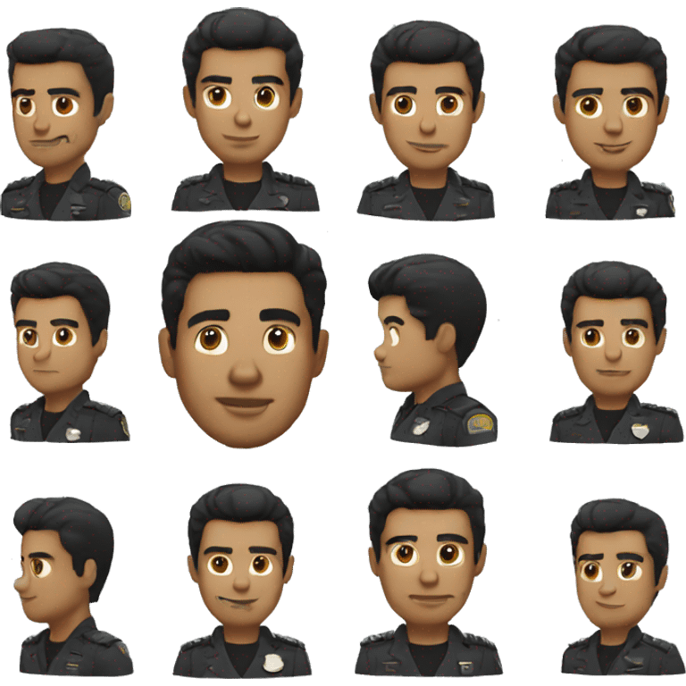 Security man black hair emoji