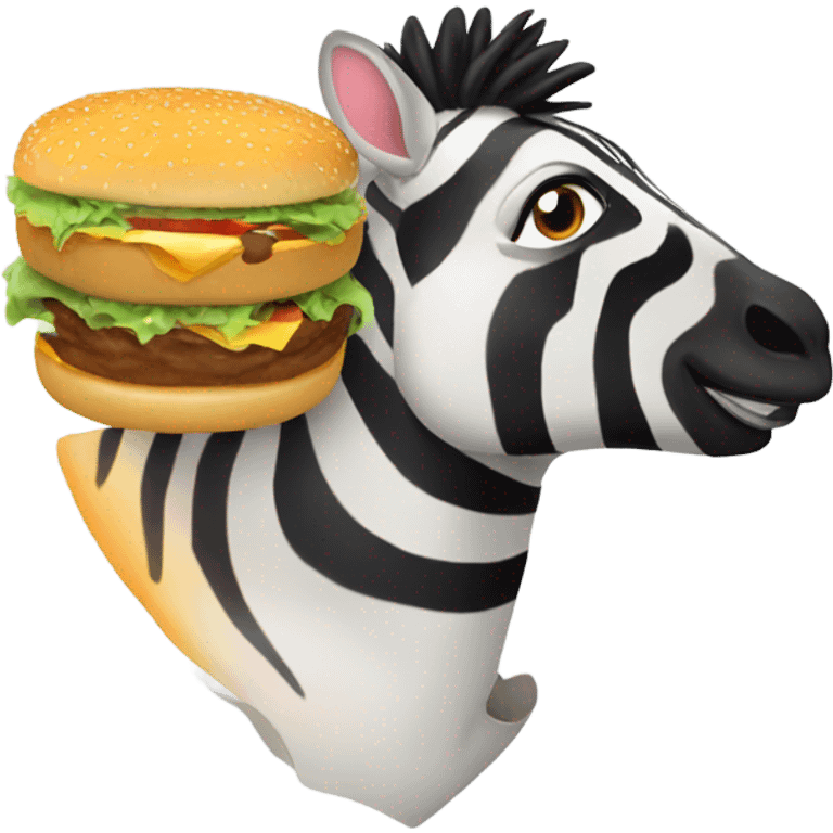 Zebra eating burger  emoji