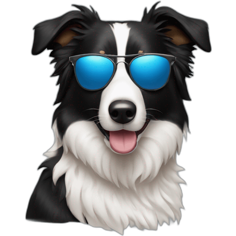 border collie with sunglasses  emoji