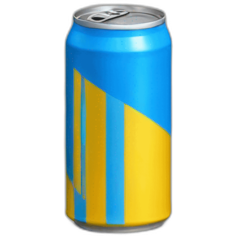 Yellow soda can with blue stripe emoji