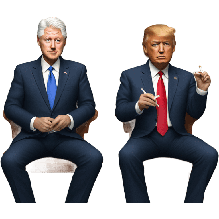 Bill Clinton smoking with Donald Trump emoji