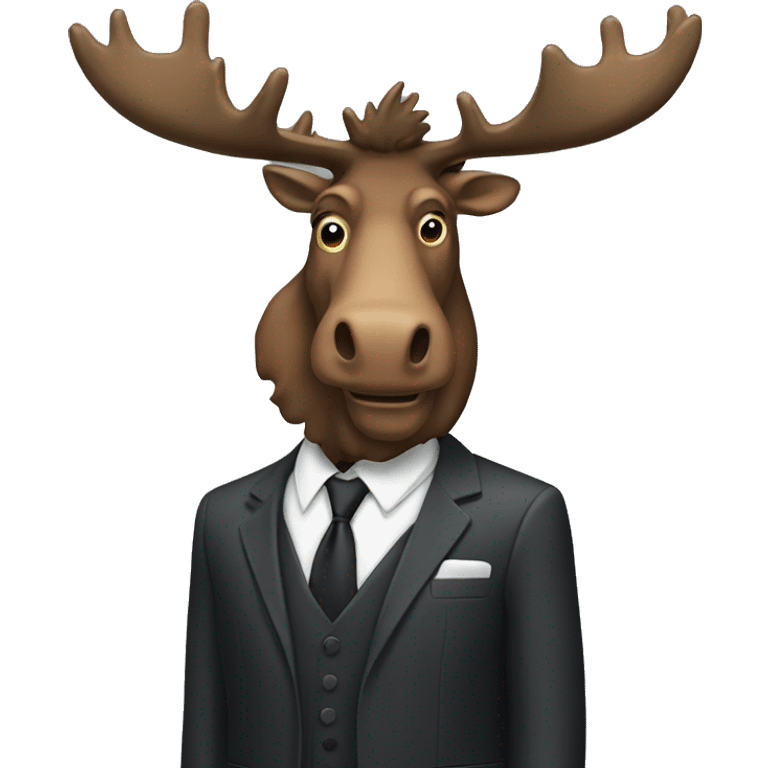 man with moose head in a suit emoji