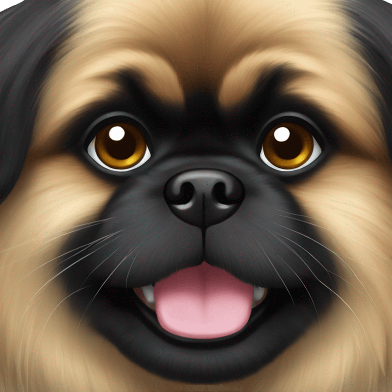 Small black pekingese emoji