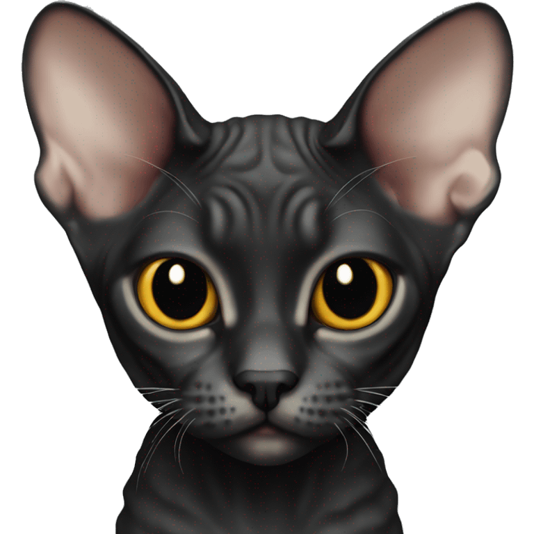 Devon rex cat black emoji