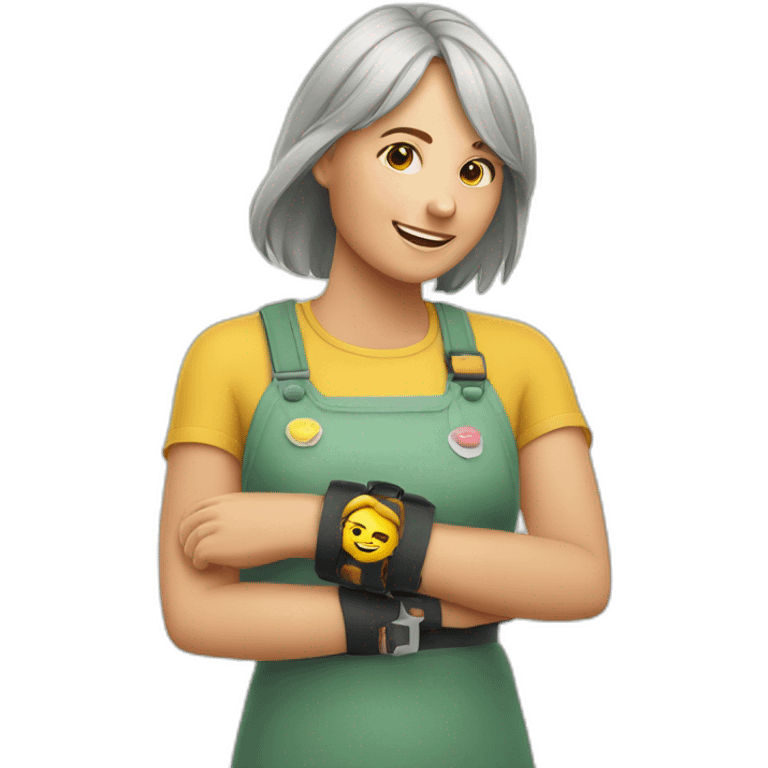 Frau und Kind mit armband emoji