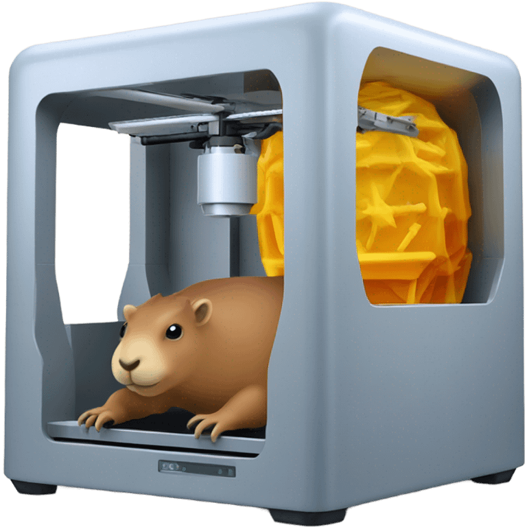 3-D printer printing a capybara emoji