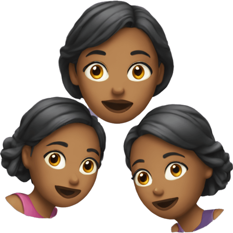 Three girls gossip emoji