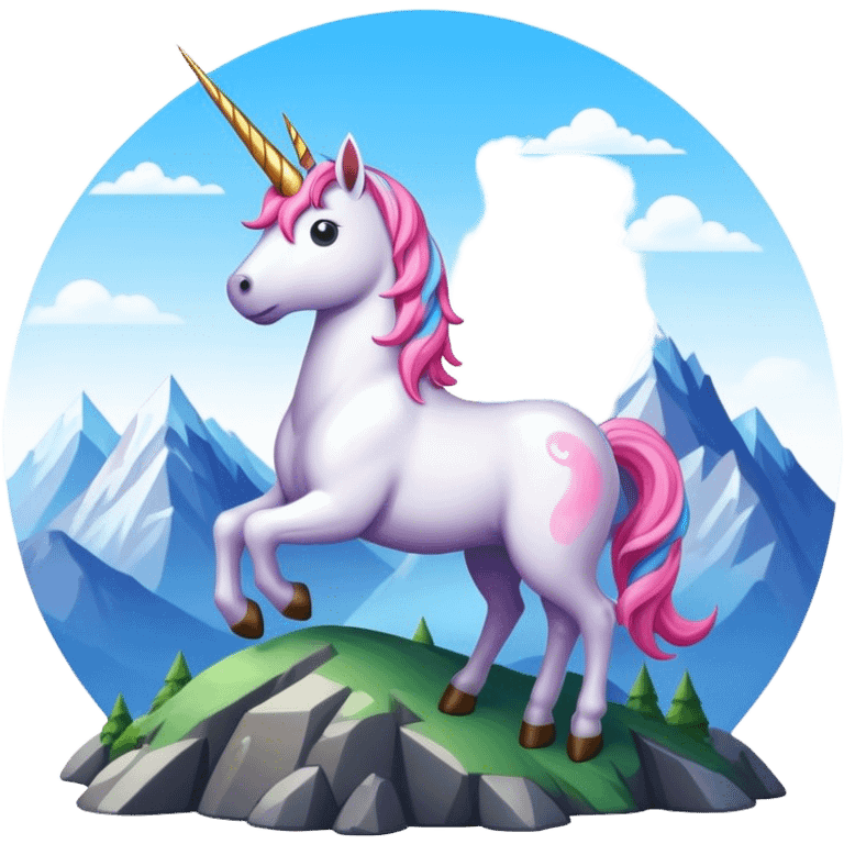 unicorn on a mountain emoji