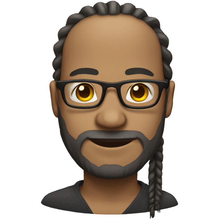 bald man with glasses with dreadlocks portrait  emoji