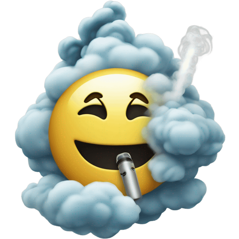 a emoji vaping with a vape emoji