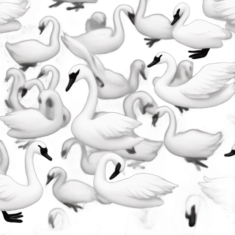 black and white swans emoji