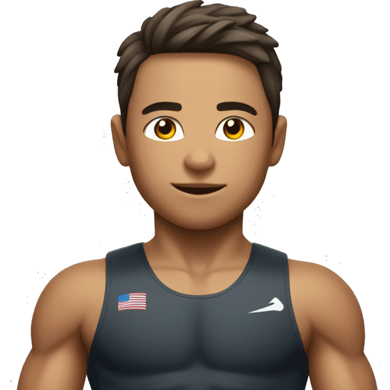 Triatleta niño musculoso emoji