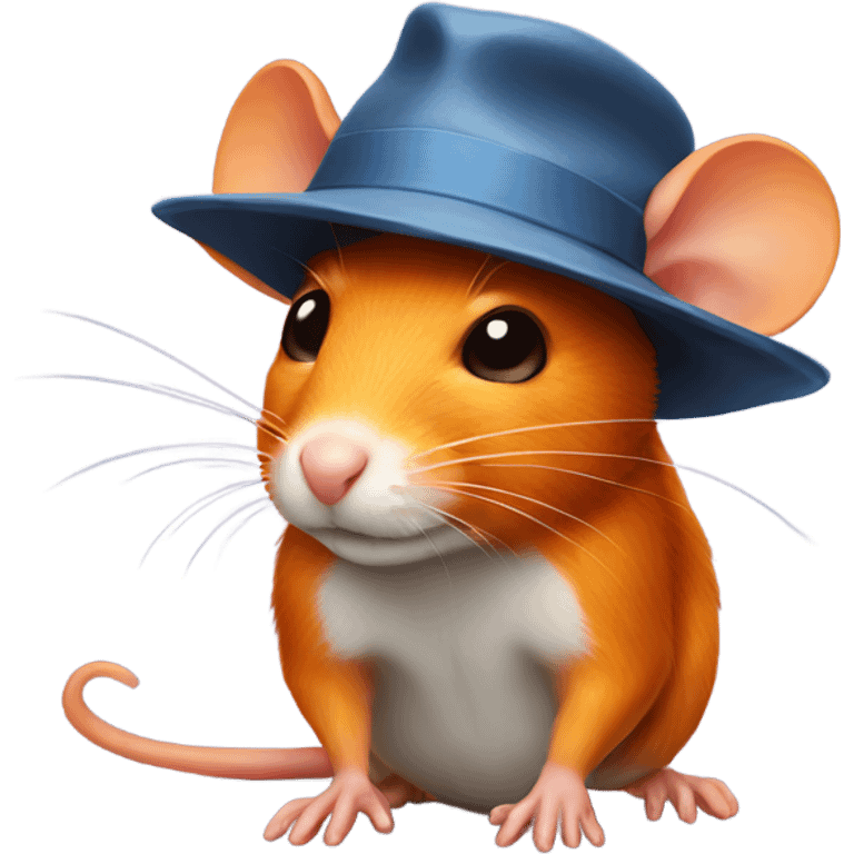 Orange rat  in hat emoji