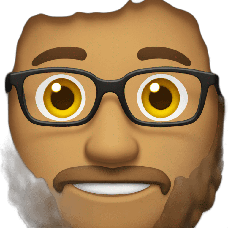 Brown guy with a beard and glasses emoji