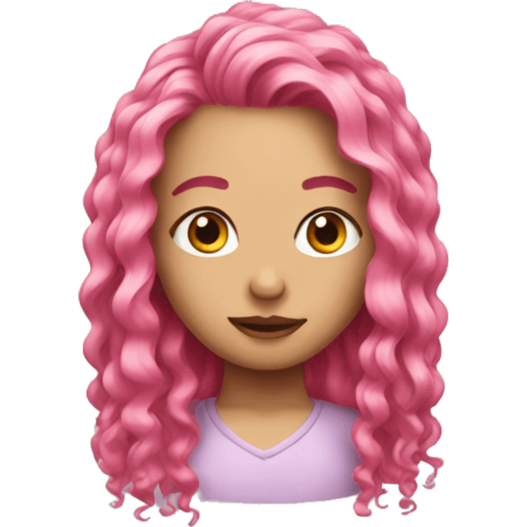 Pinl hair emoji