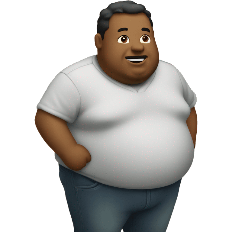 A fat guy with his stomach out  emoji