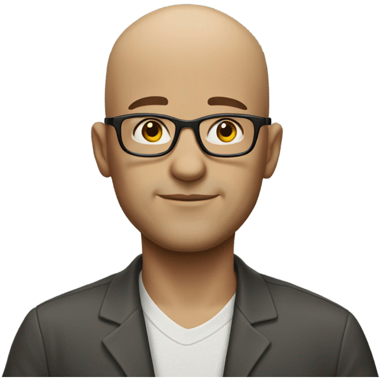 bald man with glasses portrait emoji