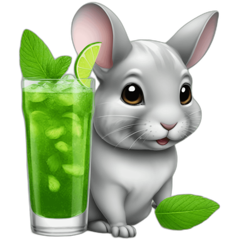 chinchilla with mojito glass emoji