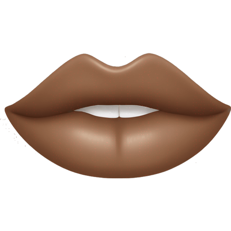 kiss nude lipstick with light brown outline emoji