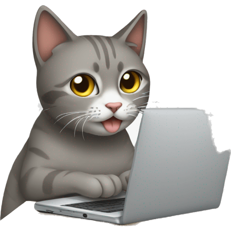 gato usando computadora emoji