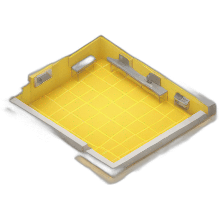 isometric square floor layout yellow lines border emoji