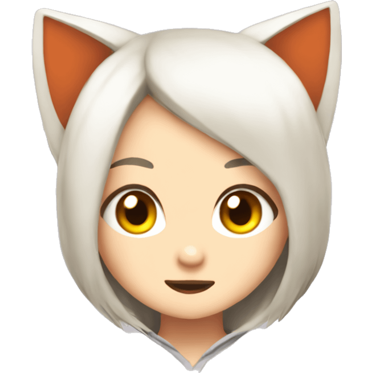 Gif. Cute kitsune anime girl peeking in. emoji