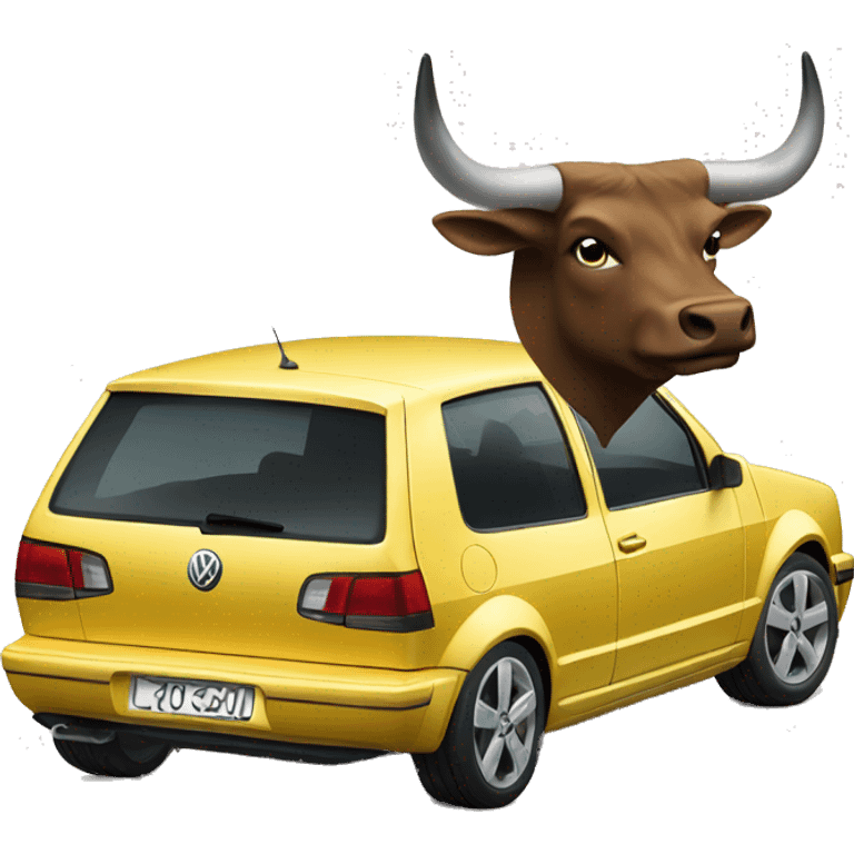 Volkswagen Golf with bull horns  emoji