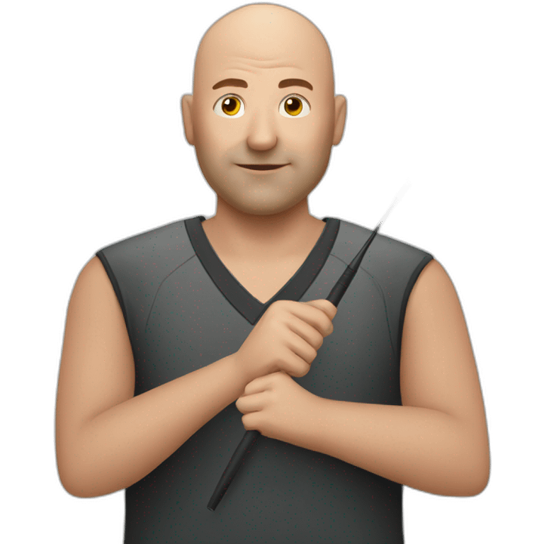 bald man playing darts emoji