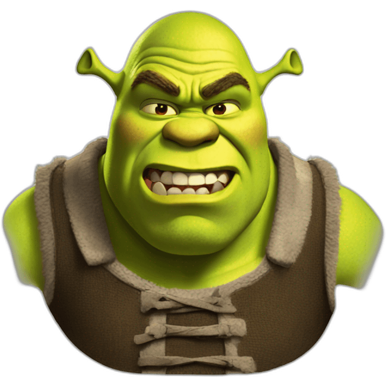 Shrek with angry face emoji