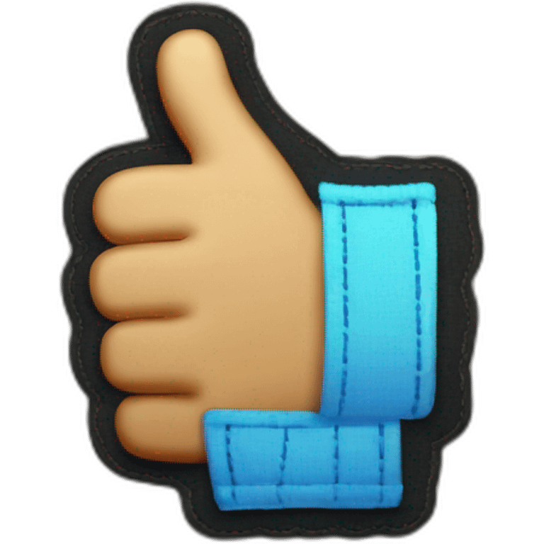 Thumbs up hand with the thumb sewn back on emoji