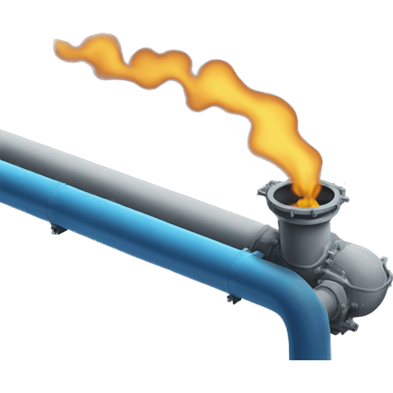 Gas pipeline with blue fire emoji