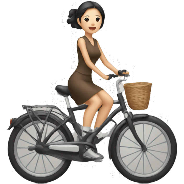 an asian women on a bicycle emoji