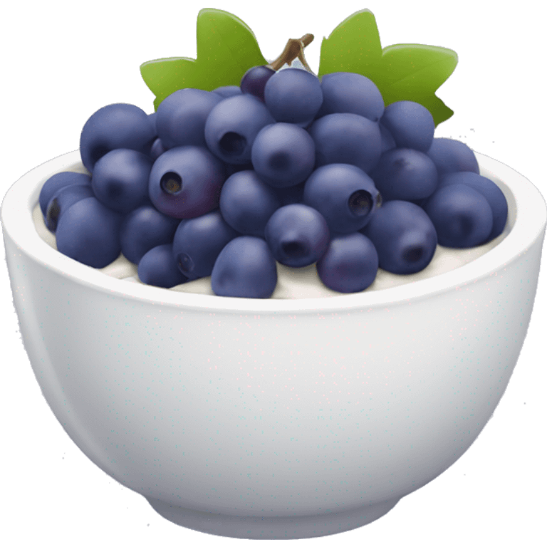 yoghurt bowl with grapes and blueberries emoji