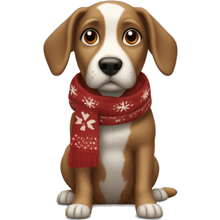 Dog in a Christmas scarf  emoji