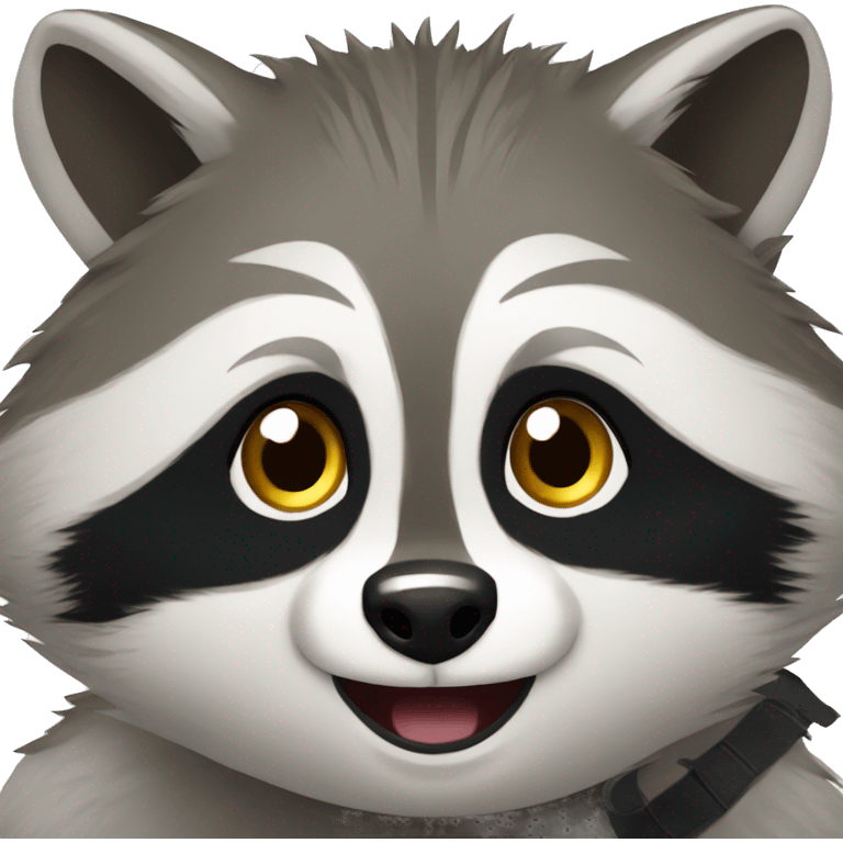 Raccoon with the bluster emoji