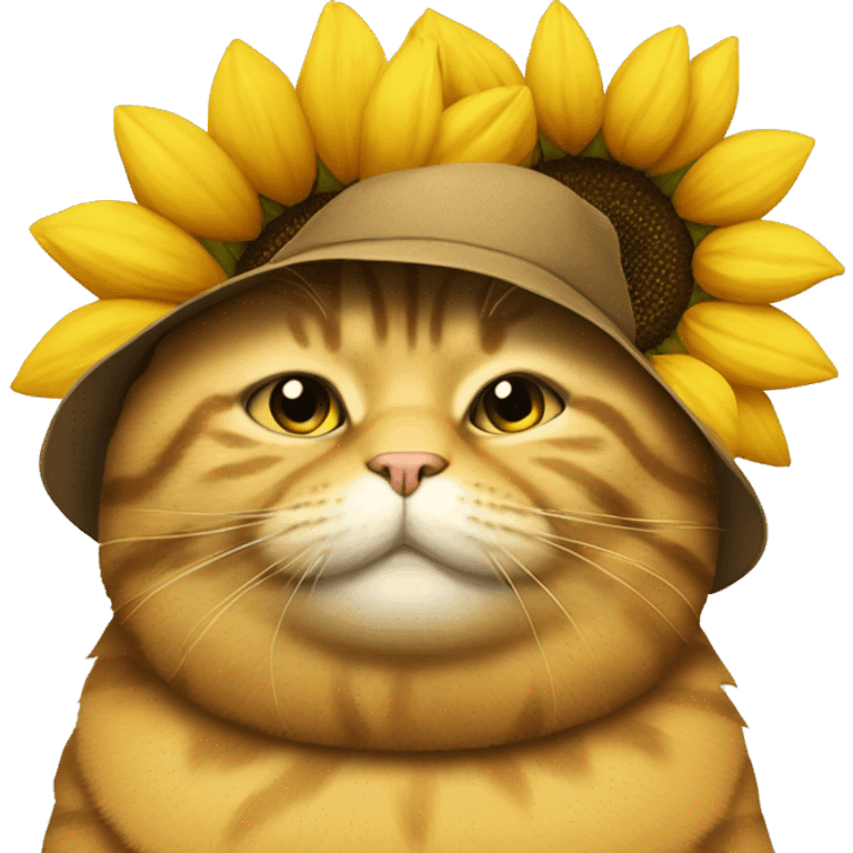 fat cat in a sunflower costume emoji