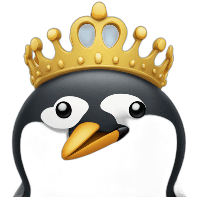 Pingouin avec une couronne  emoji