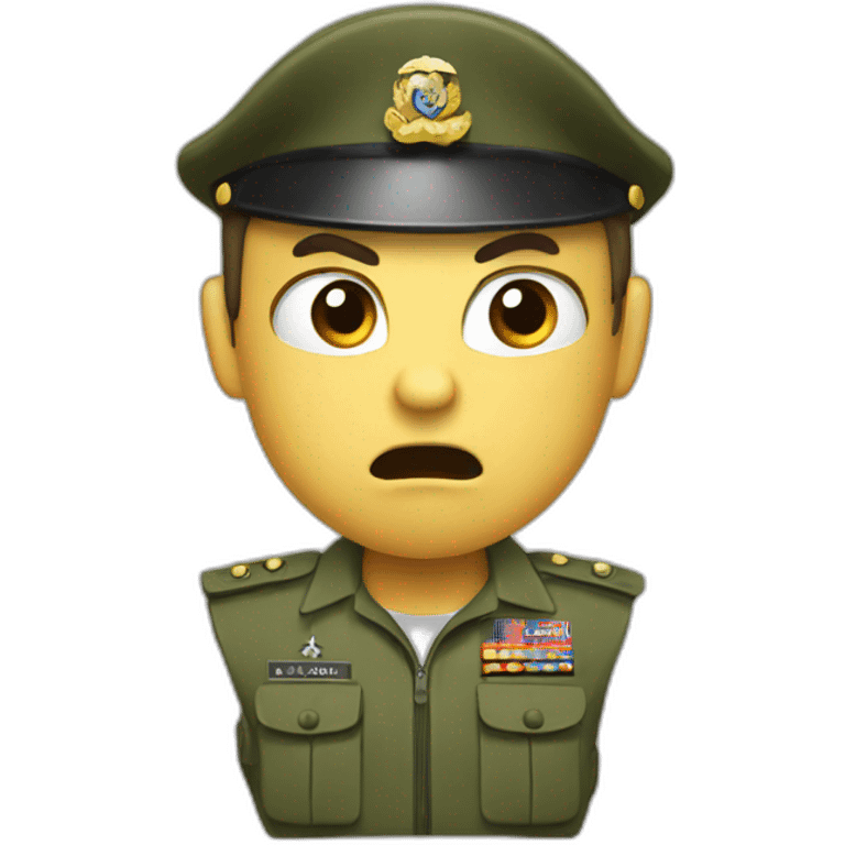 Angry army person emoji